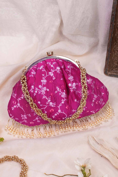 Bandhani vintage purse - pink