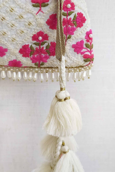 AMYRA Gulab Embroidered Silk Potli bag