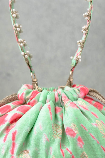 AMYRA Mint Shibori Bucket Bag