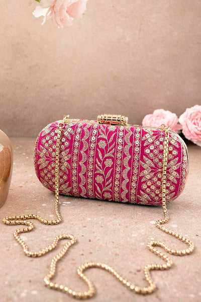 AMYRA Mirai Embroidered Clutch - Pink