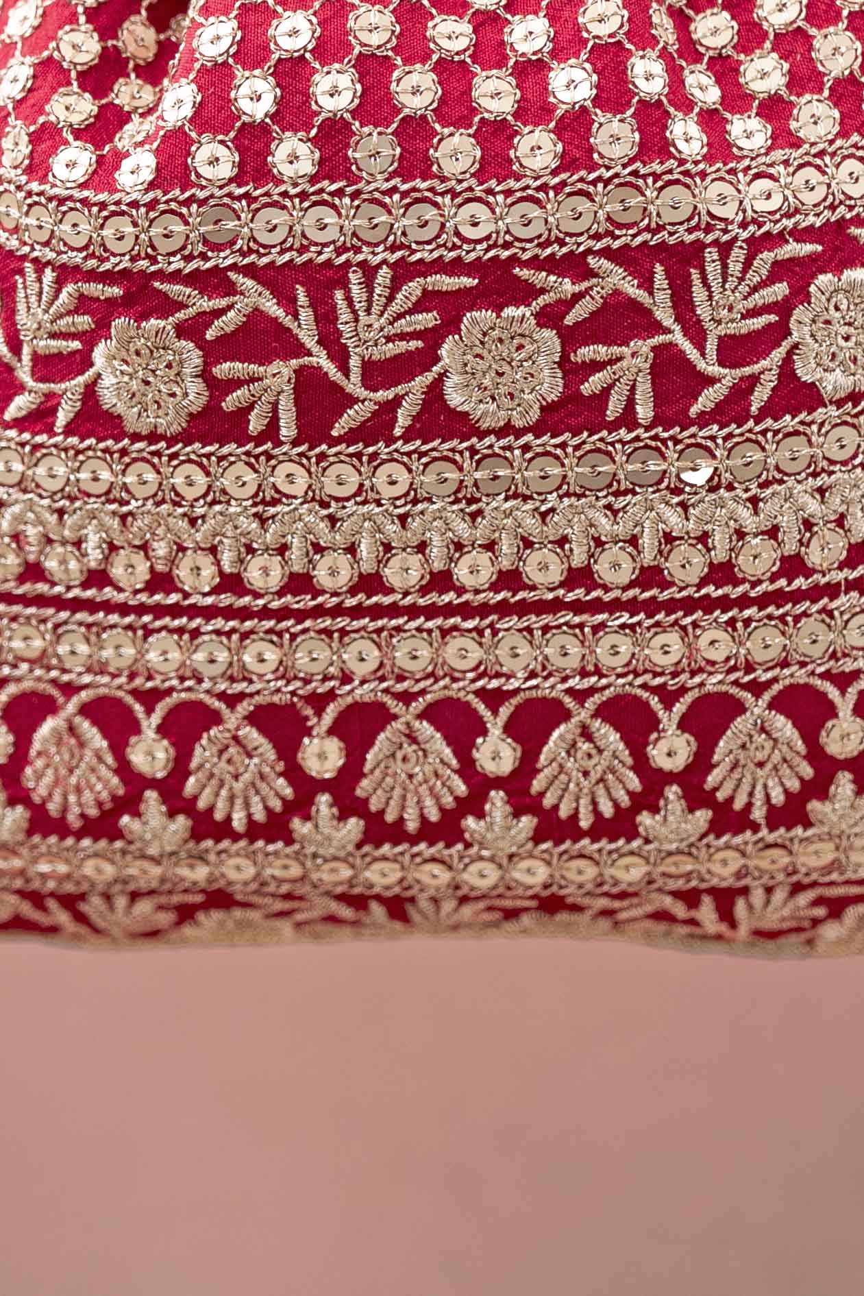 AMYRA Resham Red Potli