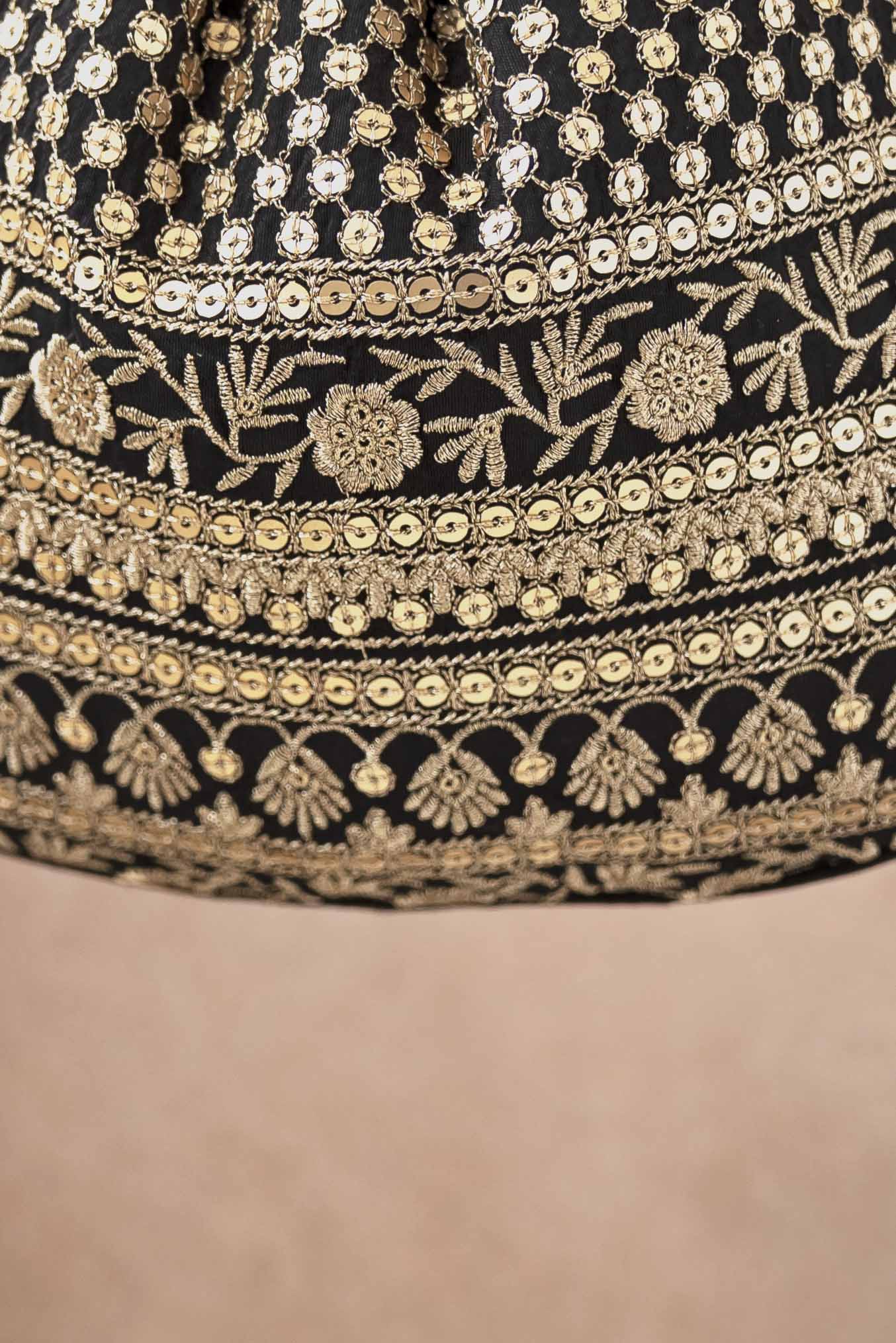 AMYRA Resham Black Potli