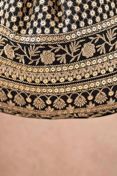 AMYRA Resham Black Potli