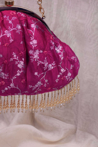 Bandhani vintage purse - pink