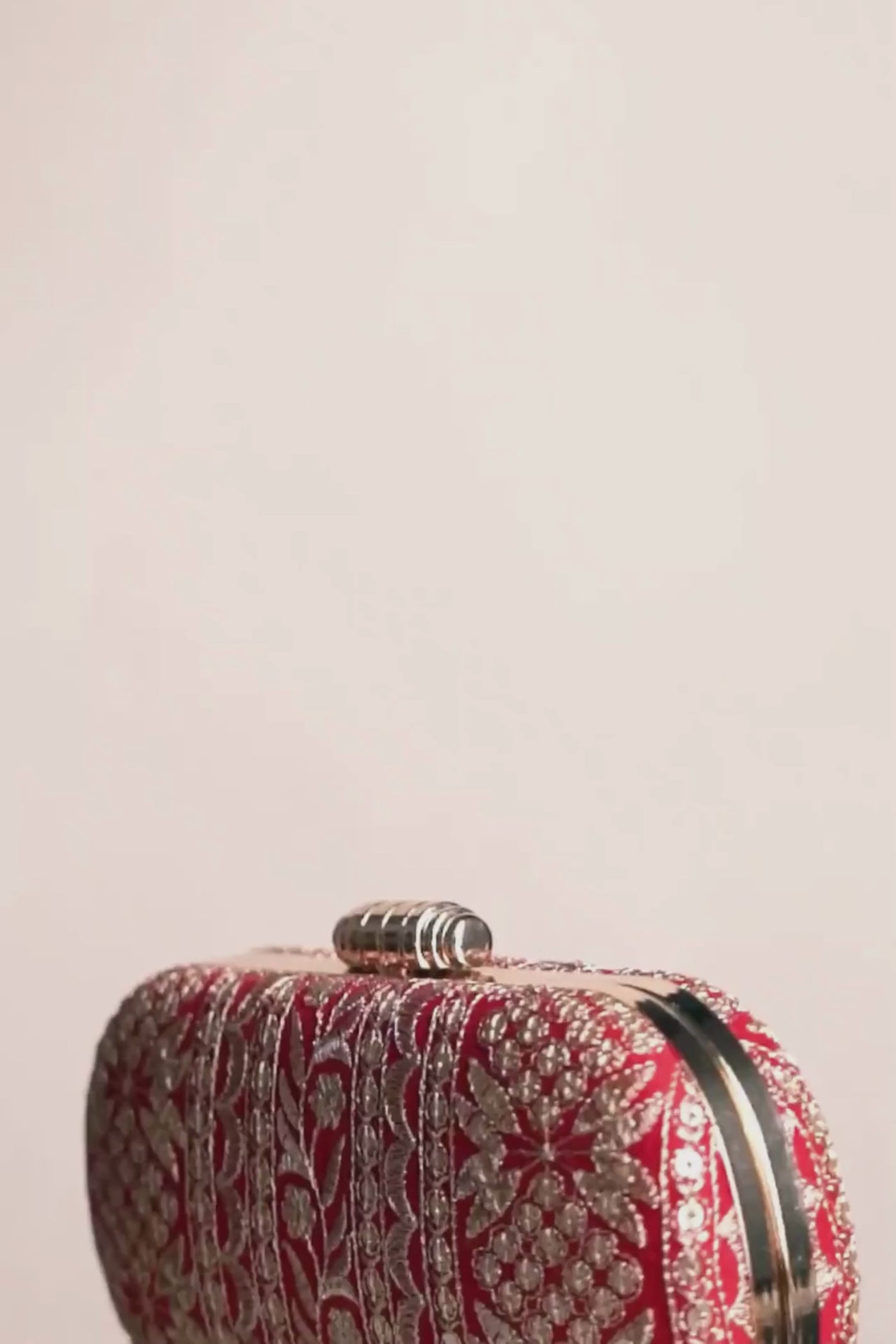 Mirai Embroidered Clutch - Red