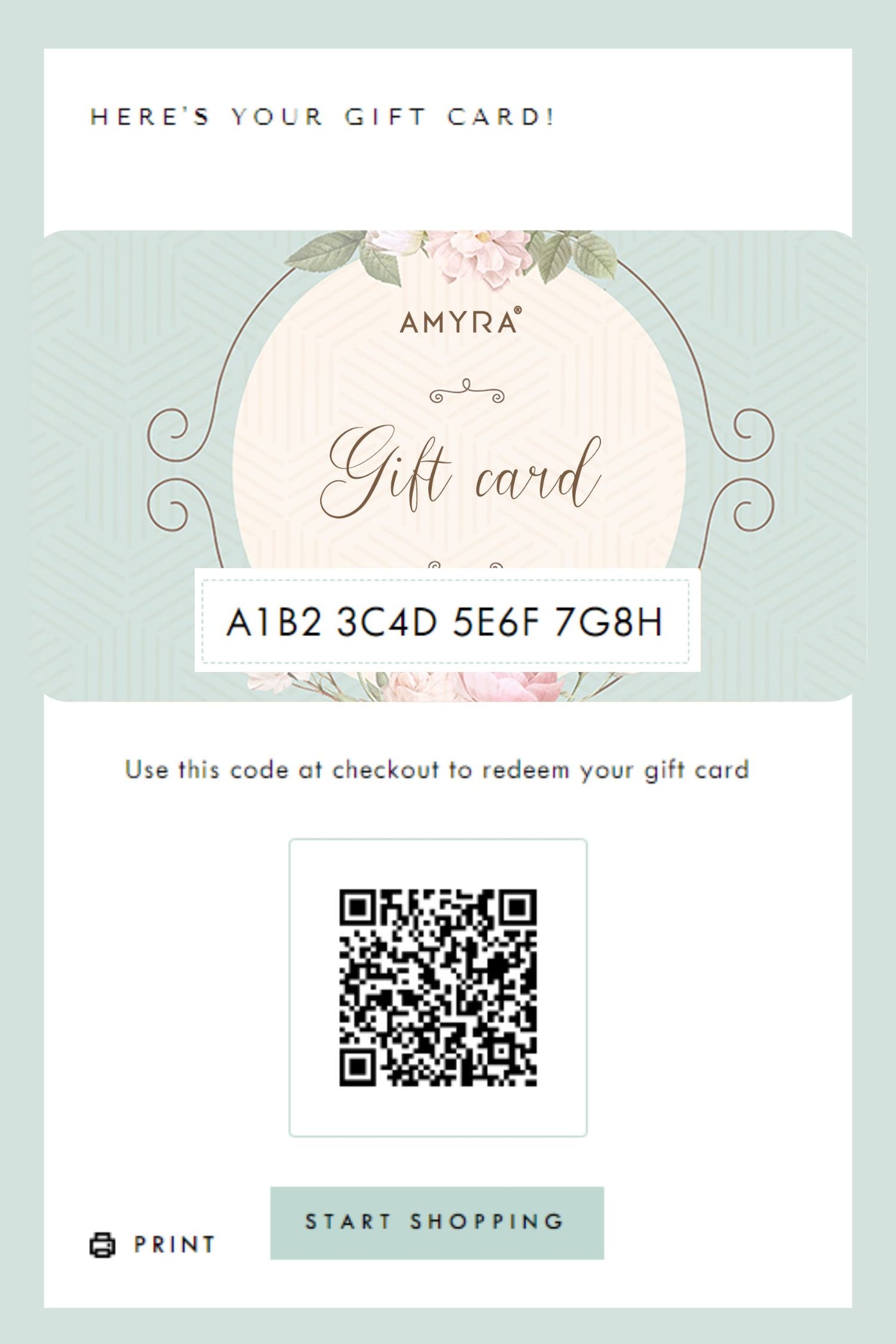 AMYRA Gift card