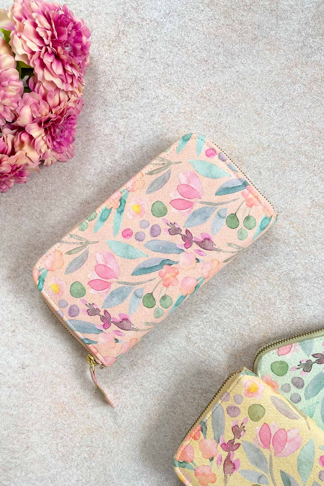 AMYRA Cynthia floral wallet Peach