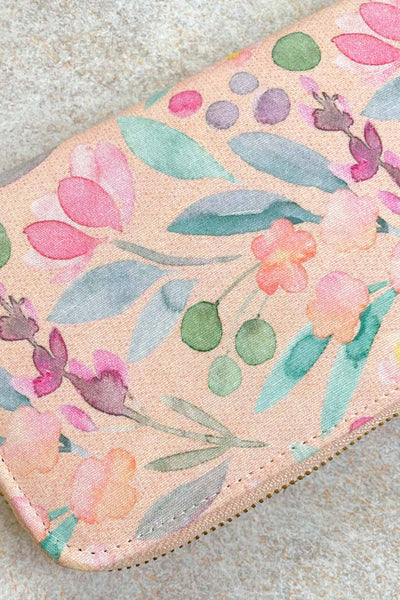 AMYRA Cynthia floral printed wallet - Peach