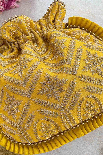 AMYRA Leela Heritage Potli - Yellow