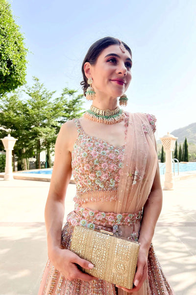 AMYRA Bella gold clutch