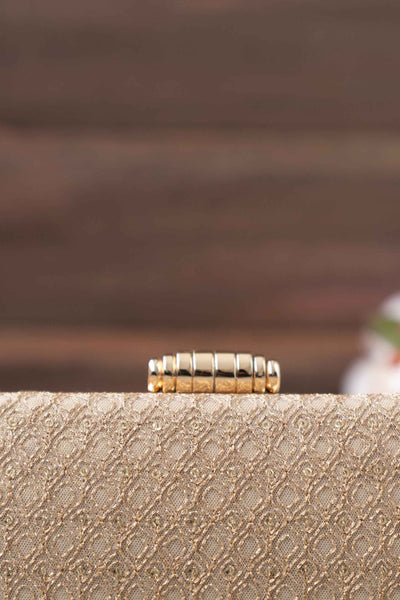 AMYRA Oro gold sequin clutch
